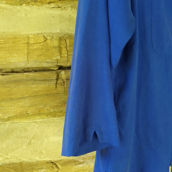 Notations Royal Blue 3/4 Sleeve Washable 100% Silk Blouse Size Small - Picture 4 of 7
